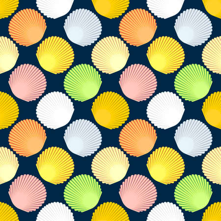 Seashells seamless pattern Vector stock illustration