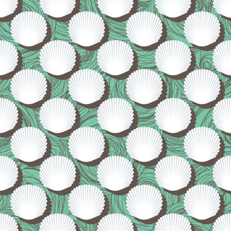 Seashells seamless pattern Vector stock illustration