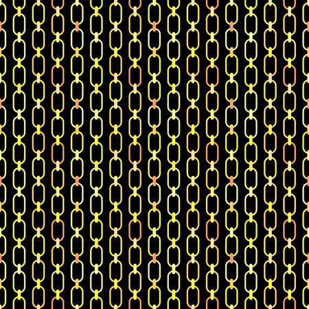 Seamless pattern of golden vertical parallel chains on a black background.