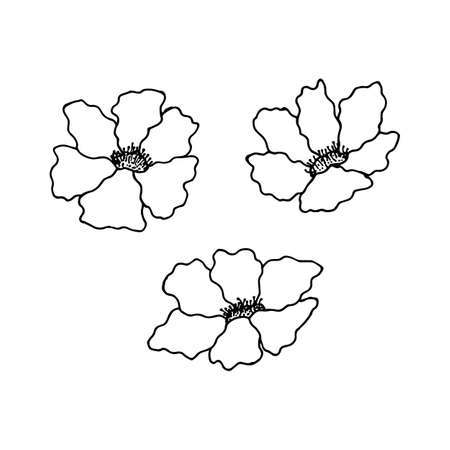 Decorative flowers. Vector stock illustration eps10.のイラスト素材