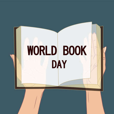 World book day card. Vector stock illustration.のイラスト素材