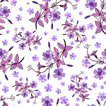 Seamless pattern of Flowers Periwinkle.のイラスト素材