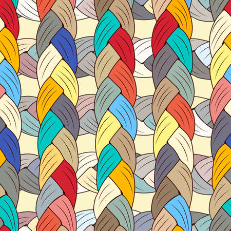 Seamless pattern of thread weaves, pigtail.のイラスト素材