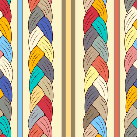 Seamless pattern of thread weaves, pigtail.のイラスト素材