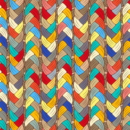 Seamless pattern of thread weaves, pigtail.のイラスト素材