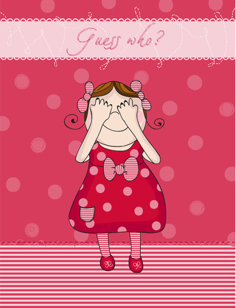 Baby Girl birthday card in redのイラスト素材