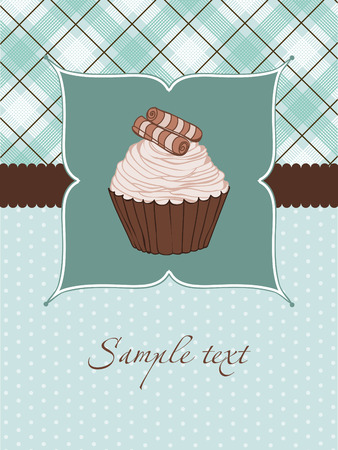 Beautiful Cupcake Cardのイラスト素材