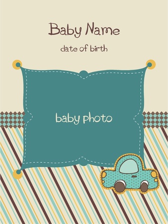 Baby Arrival Card with Photo Frame in vectorのイラスト素材