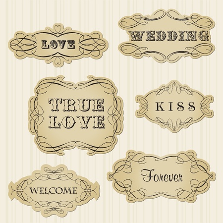 Vintage frames and design elements のイラスト素材
