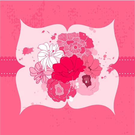 Romantic Flower Cardのイラスト素材