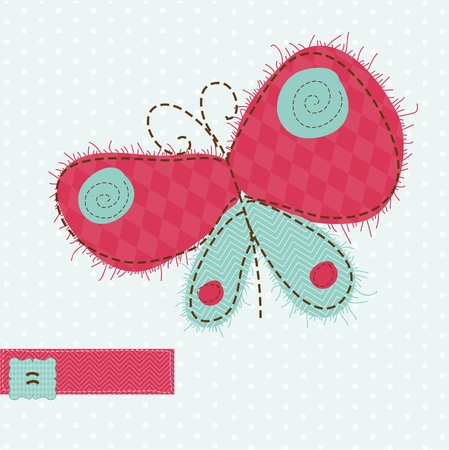 Greeting card with Butterfly - for scrapbook, invitation, celebration with place for your textのイラスト素材