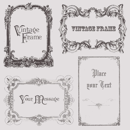 Vintage frames and design elements - with place for your textのイラスト素材