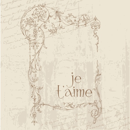 Vintage Love Postcard  - for design, invitation, congratulation, scrapbookのイラスト素材