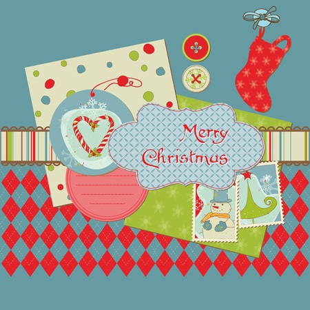 Christmas Design Elements - for scrapbook, design, invitation, greetingsのイラスト素材