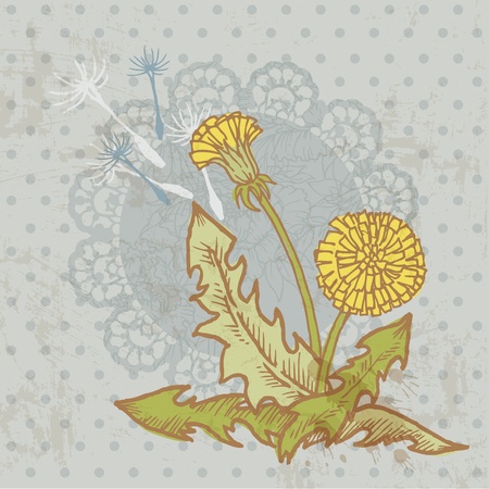 Vintage card with flowers and place for your text - Vector のイラスト素材