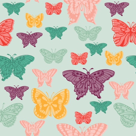 Colorful background with butterflies - for scrapbooking or design in vectorのイラスト素材