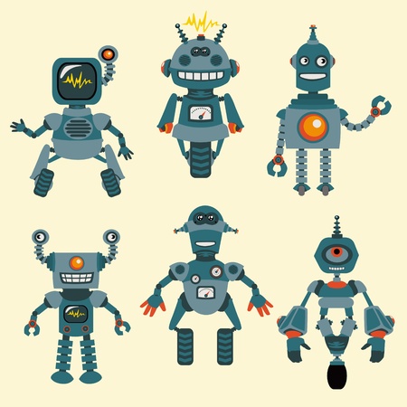 Cute little Robots Collection のイラスト素材
