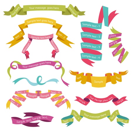 Set of Colorful Ribbons for your Text のイラスト素材