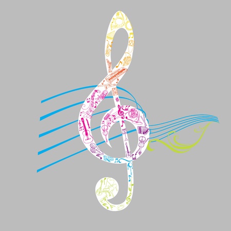 Set of Musical Notes Illustration - in vectorのイラスト素材