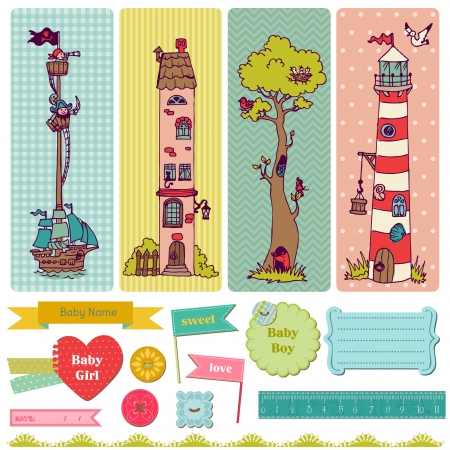 Scrapbook Design Elements - Vintage Child Set のイラスト素材