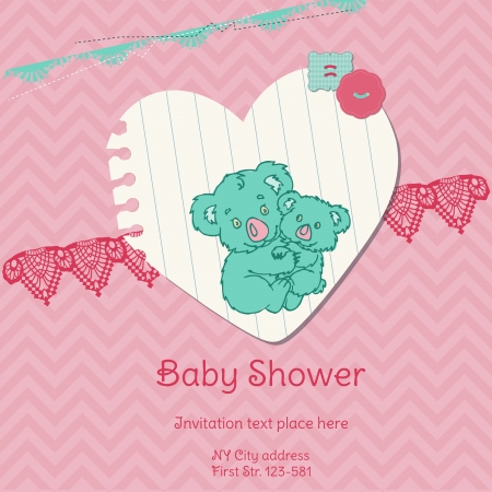 Baby Shower Card with Koalaのイラスト素材