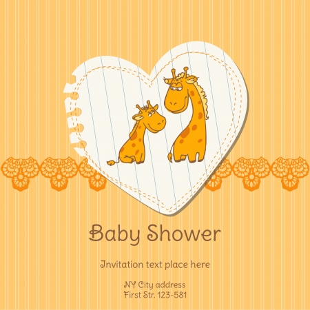 Baby Shower Card with Giraffe のイラスト素材
