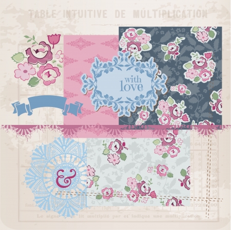 Scrapbook Design Elements - Vintage Flowers and Frames- のイラスト素材