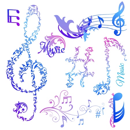 Set of Musical Notes Elementsのイラスト素材