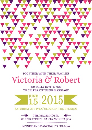 Wedding Colorful Invitation Cardのイラスト素材