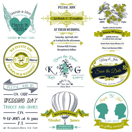 Wedding Vintage Invitation Collection - for design, scrapbook のイラスト素材