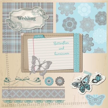 Scrapbook Design Elements - Vintage Lace Butterfliesのイラスト素材