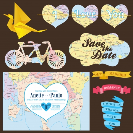 Wedding Decoration Set - for you design, scrapbook, wedding invitation, decorのイラスト素材