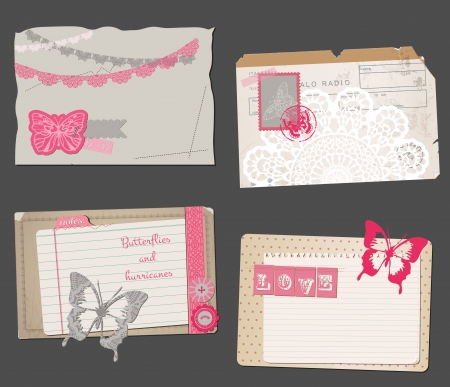 Set of Vintage Papers - for design or scrapbook - in vectorのイラスト素材