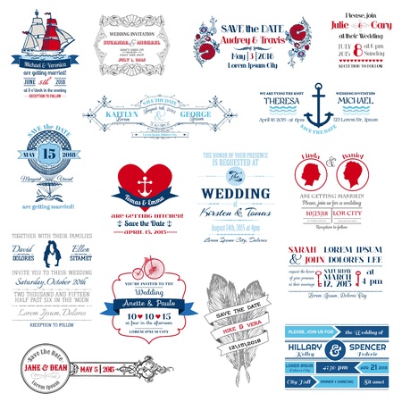 Wedding Invitation Collection - for design, scrapbook のイラスト素材