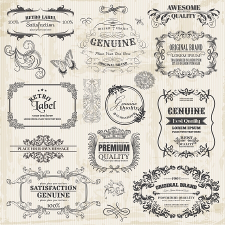 Vector Set: Calligraphic Design Elements and Page Decoration, Vintage Frame collection with Flowers Vector Set: Calligraphic Design Elements and Page Decoration, Vintage Frame collection with Flowers