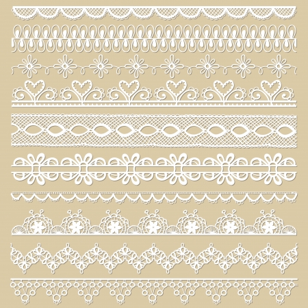 Set of lace ribbons - for design and scrapbook - in vectorのイラスト素材