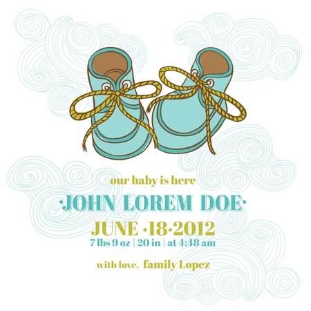 Baby Boy Shower and Arrival Card - with place for your text のイラスト素材