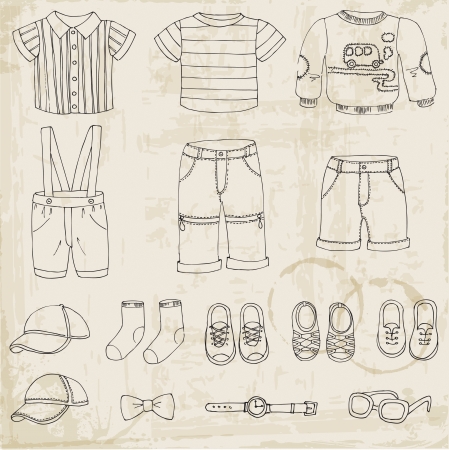 Baby Boy Set - for design and scrapbookのイラスト素材