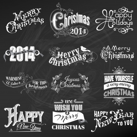 Christmas Calligraphic Design Elements and Page Decoration, Vintage Frames のイラスト素材