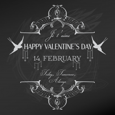 Vintage Valentine's Day Card Design - love, wedding - in vectorのイラスト素材