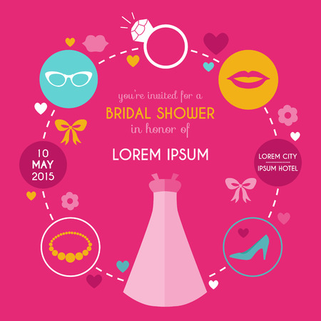 Wedding Bridal Shower Card - with place for your text のイラスト素材