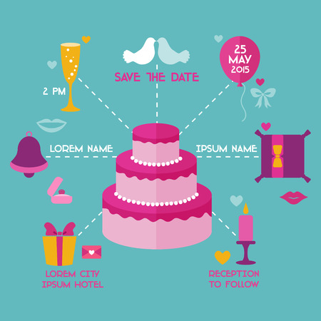 Save the Date - Wedding Invitation Card - with place for your textのイラスト素材