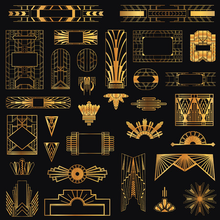 Art Deco Vintage Frames and Design Elementsのイラスト素材