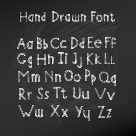 Hand drawn alphabet. Handwritten font. のイラスト素材