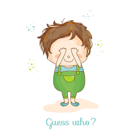 Baby Boy Illustration - for Baby Shower Invitation, Congratulation のイラスト素材