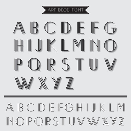 Art Deco Type Font, Vintage Typography - in vector  のイラスト素材