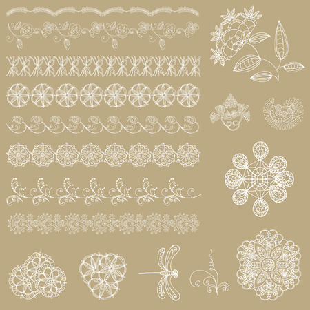 Set of lace ribbons - for design and scrapbook - in vectorのイラスト素材