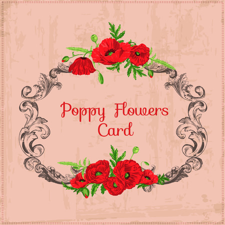  Floral Shabby Chic Vintage Frame のイラスト素材