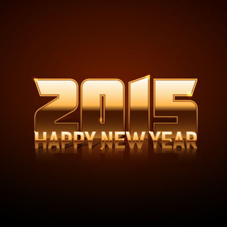 Happy New Year 2015 - gold style - in vectorのイラスト素材