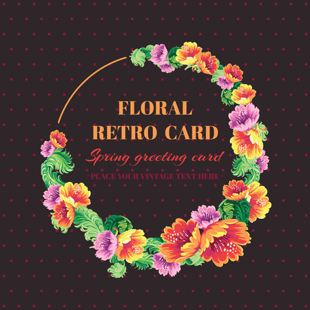 Vintage Floral Frameのイラスト素材